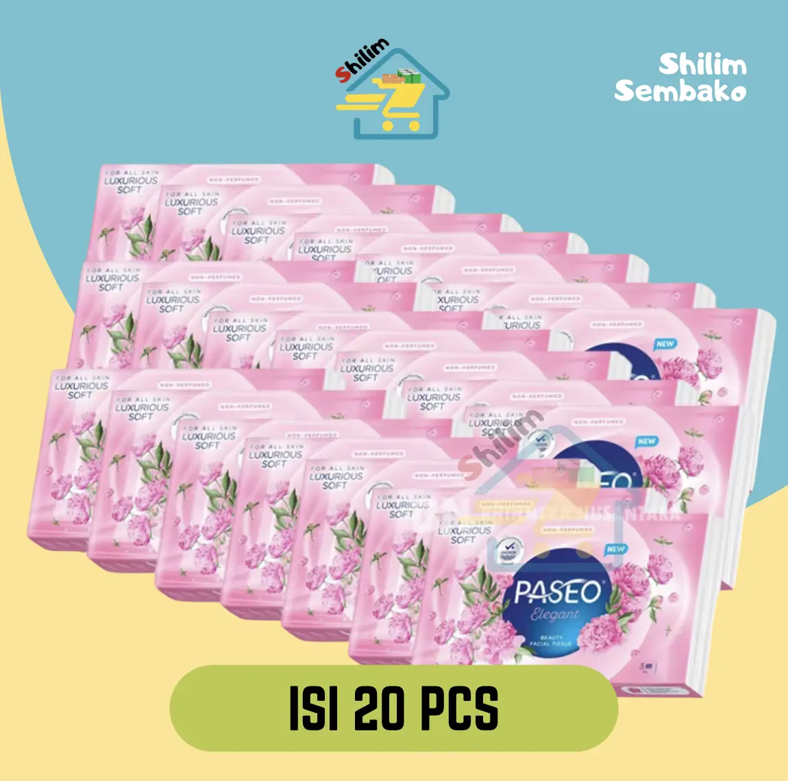 PAKET TISU PASEO TRAVEL 20 PCS TISU PASEO 2 PLY 50 SHEETS PAKET TISU MURAH