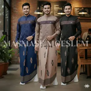 Paket Sarko Sarung Dan Baju Koko Motif Qynang Kobata Lengan Panjang