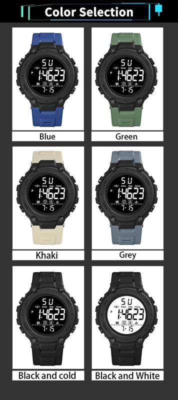 Product Introduction of Jam Tangan Digital, Untuk Lelaki, Kalis Air, Jam Tangan Pelbagai Fungsi, Fesyen LED, Sesuai untuk Aktiviti Luar, Jam Tangan Sukan 3