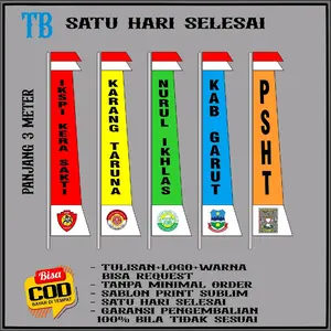 BENDERA UMBUL UMBUL COSTUM 3M BEBAS REQUEST TULISAN DAN LOGO