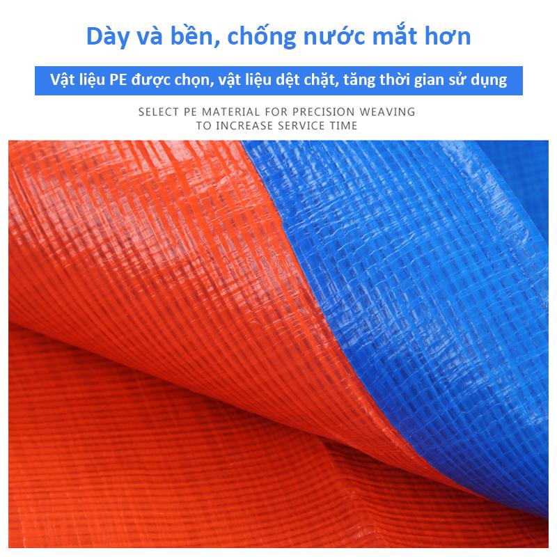 VWMA Bạt che nắng che mưa , bạt chải sàn , bạt xanh cam quy chuẩn  Quốc đã được ép viền đóng khoen góc 6