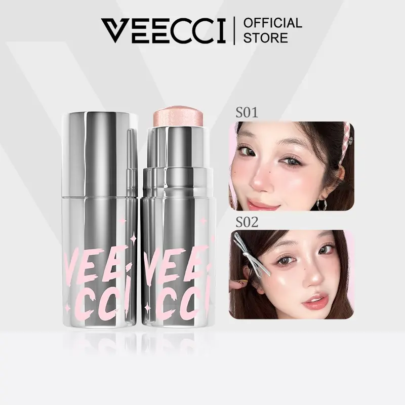 VEECCI Jelly Highlighter Stick Cooling Unique Jelly Texture Facial Highlighter Watery Radiant Lasting Glowing Beauty Face Makeup Cosmetic