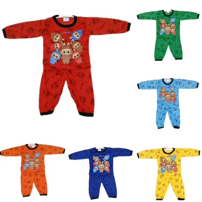setelan lengan panjang labubu 1-5 tahun murah meriah angel setelan kaos anak laki Fashion Bunda Katun Parsel Perempuan Bayi  Baju Celana 0