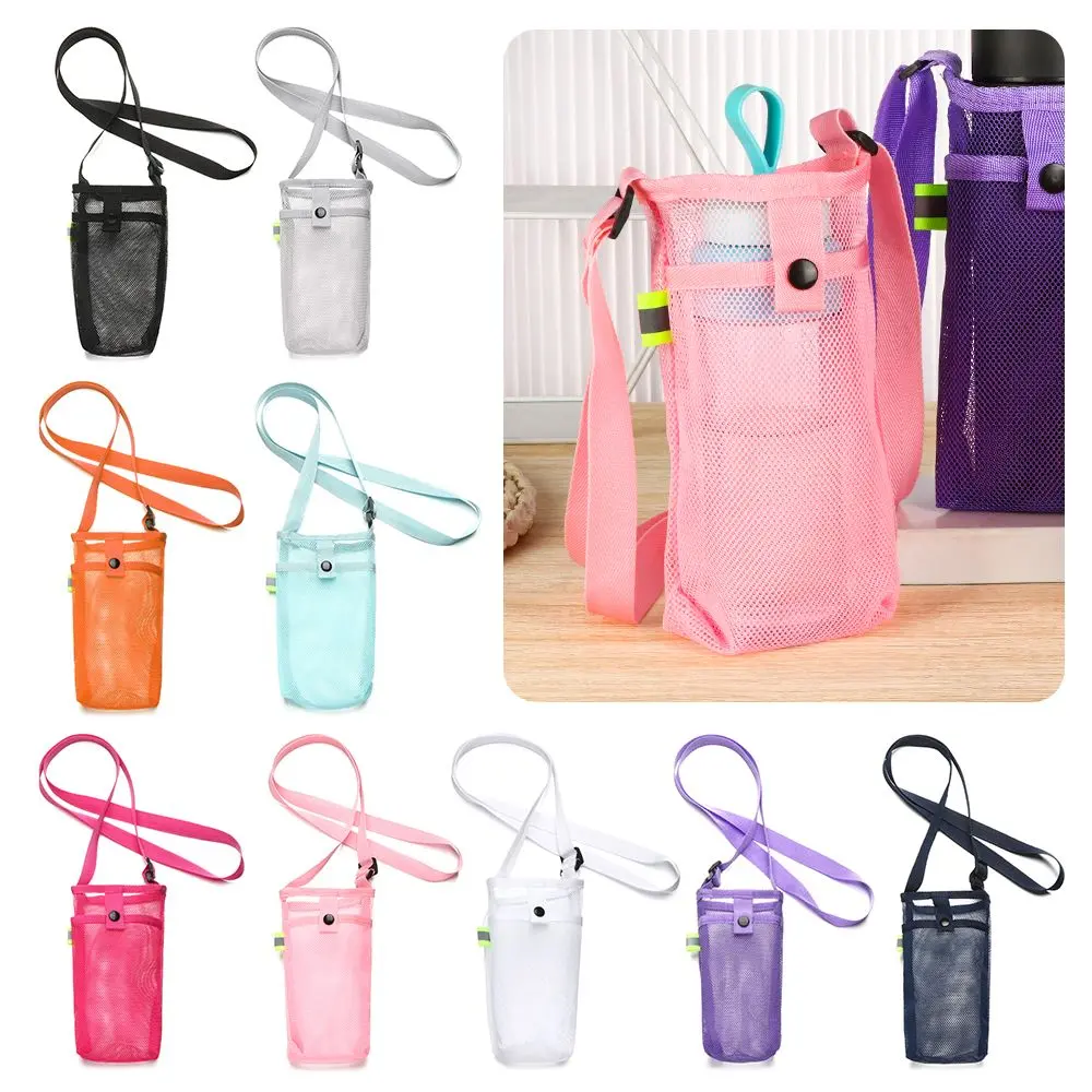 inminox Useful With Strap Portable Cup Sleeve Mobile Phone Bag Mesh Cup Pouch Sport Water Bottle Cover