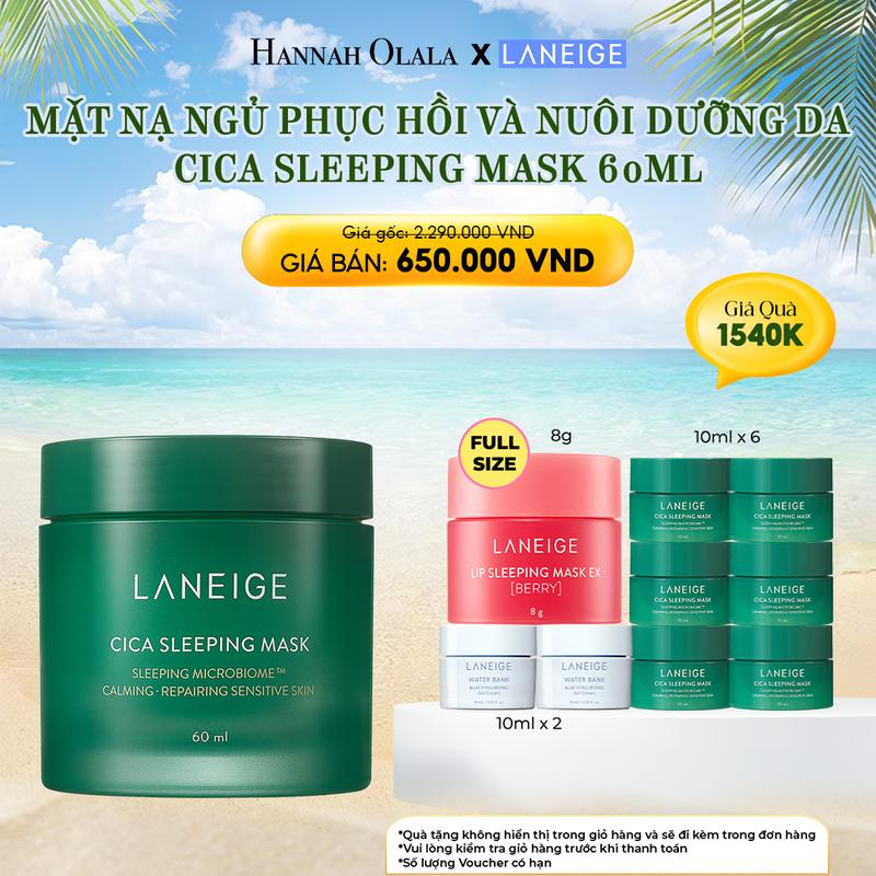 LANEIGE x HANNAH OLALA - Mặt nạ ngủ phục hồi và nuôi dưỡng da LANEIGE Cica Sleeping Mask EX 60ml