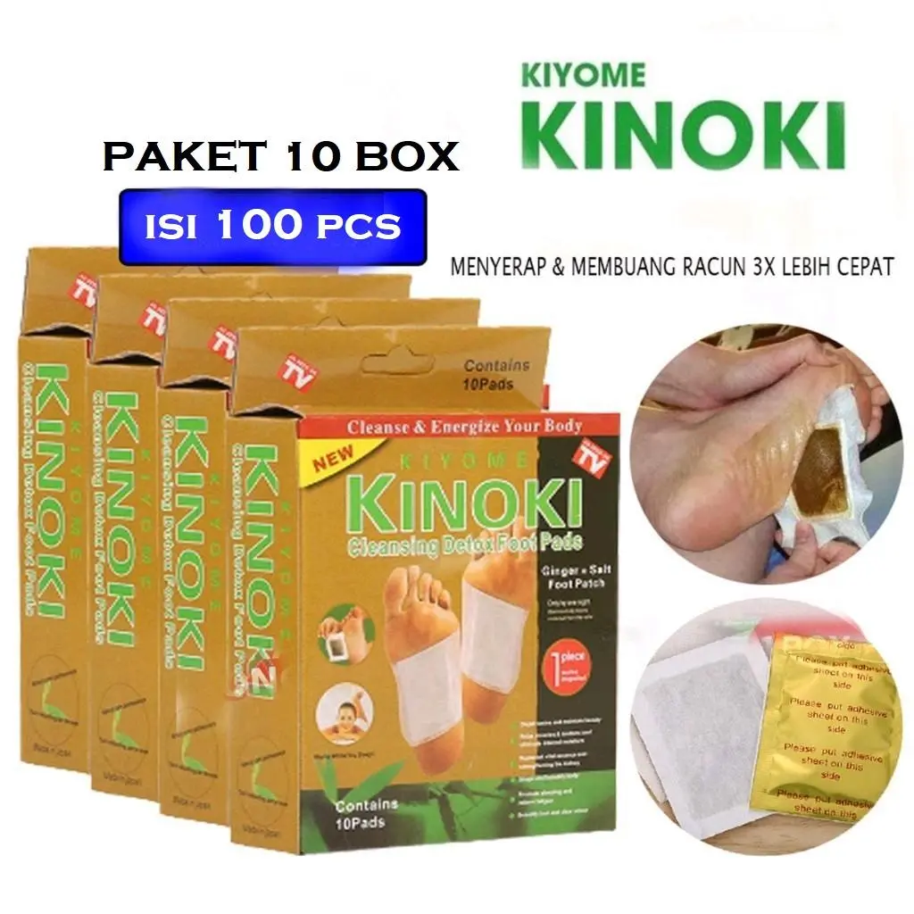 Gebyar PROMO Paket 10 Box Kinoki Gold Ginger Dan Kinoki White Detox Kotoran Koyo Kaki Foot Patch Hand k inoki Original