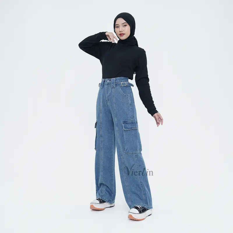VIERLIN - Jeans 1581 1582 - CELANA JEANS CARGO  | JEANS HIGHWAIST JEANS BAGGY JEANS BOYFRIEND JEANS SKINNY JEANS CUTBRAY CELANA JEANS RIPPED JEANS KULOT JEANS WANITA FLARE JEANS LOOSE JEANS PANJANG JEANS HW 3