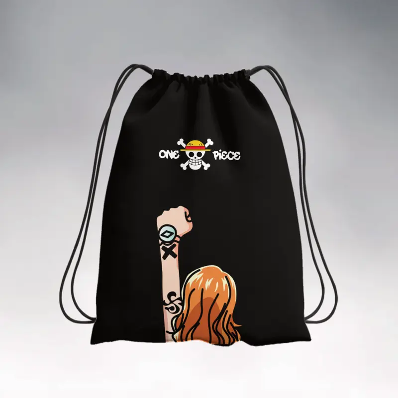 Tas Serut Stringbag Drawstring Anti Air | Tas Serut Kain Tebal | Tas Sekolah Olahraga | Tas Serut Hitam Printing | Tas Kerut 5