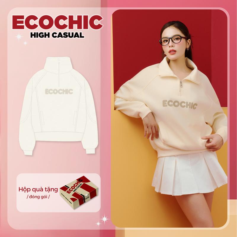 Áo Sweater ECOCHIC HaftZip Áo Khoá Kéo Chất Liệu Cao Cấp Chính Hãng Ecochic B188