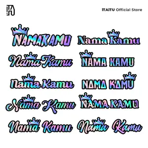 iTAiTU - STIKER CUTTING CUSTOM NAMA FONT SUKA SUKA HOLOGRAM REFLEKTIF STICKER CAR