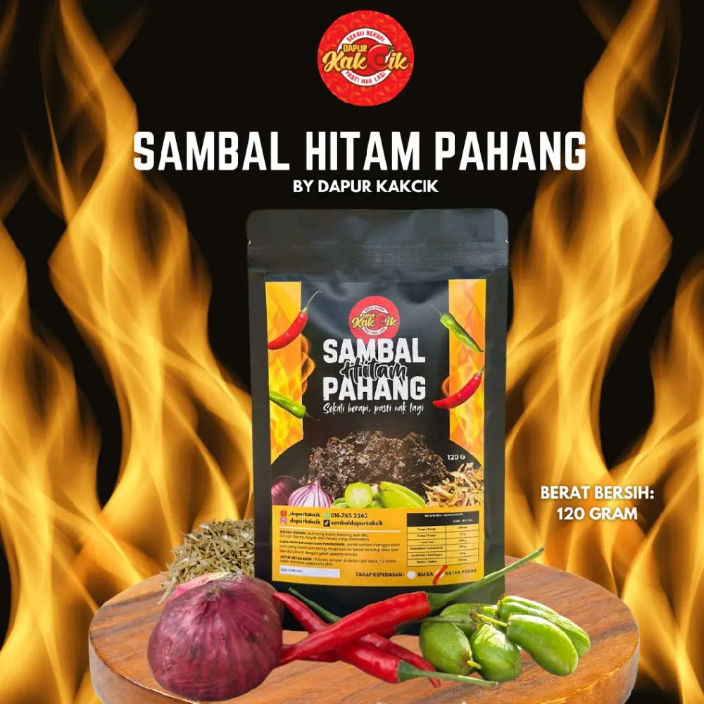 Sambal Hitam Belimbing Buluh, 120g. Normal & Spicy