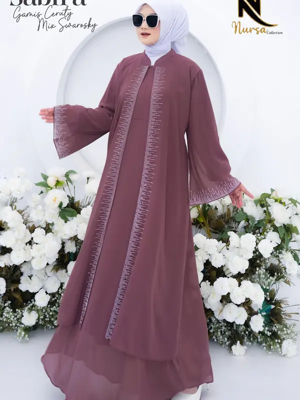 SABIRA GAMIS X KAK FIKY Gamis Ceruty BabbyDoll Premium Full Furing 0