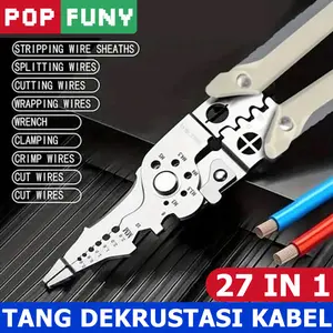 【POP FUNY】Tang Kupas Kabel Multifungsi untuk Tukang Listrik – Pemotongan, Pengupasan & Penekanan Kabel Terpadu – Alat Serbaguna untuk Rumah & Industri