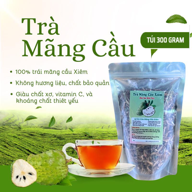 300gram Trà mãng cầu xiêm loại rang tay - mua từ 2 túi nhận quà tặng ngẫu nhiên
