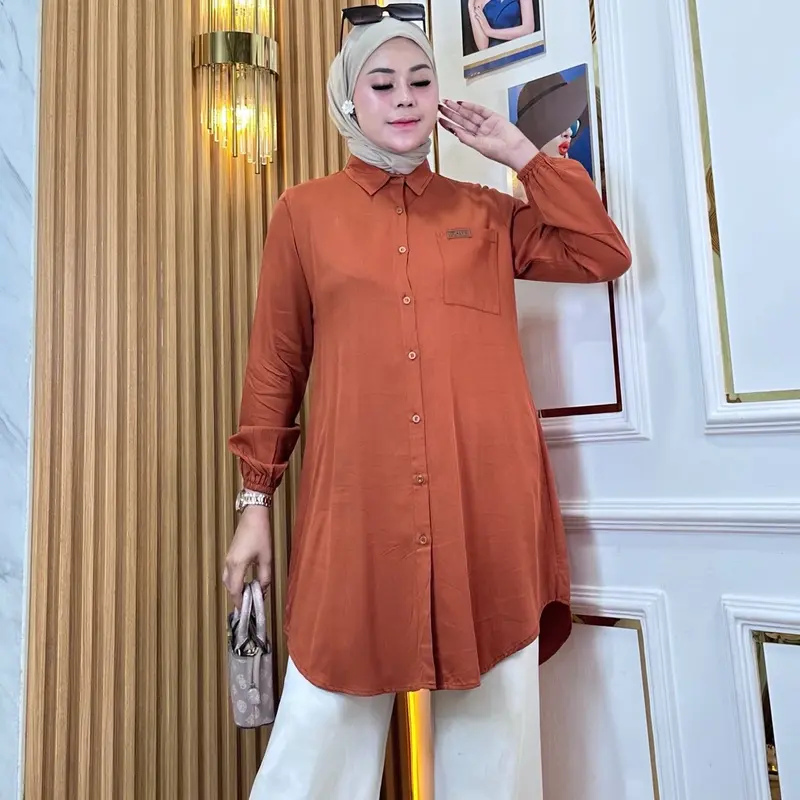 RALYN - TUNIK RAYON TWILL ATASAN POLOS STANDART DAN JUMBO LD 120 #2.08 Formal Kain raya 6