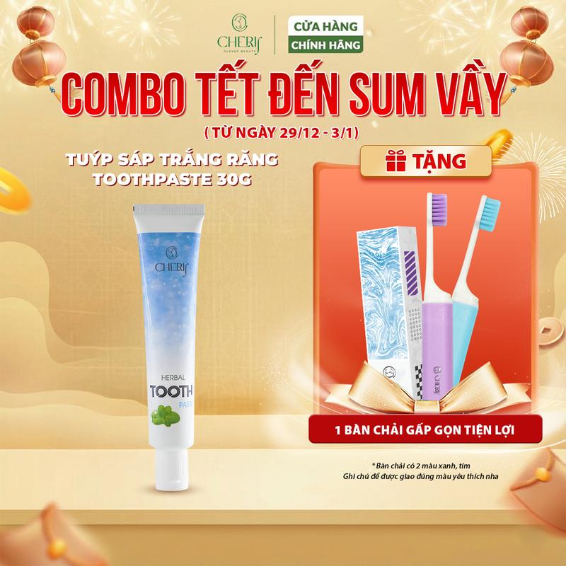   CD08  Tuýp 30g  Sáp Trắng Răng Tooth Paste Dạng Tuýp 30g - Trắng Răng Thơm Miệng Sạch Mảng Bám - Kèm Thang Đo 