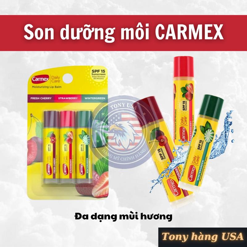 Son Dưỡng Môi Carmex Classic 4.25g – Dưỡng Ẩm, Chống Nứt Nẻ, Hàng Mỹ Chính Hãng - Tony Hàng USA Cosmetic