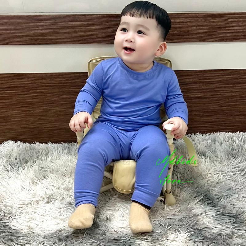 Bộ Đồ Thun Lạnh Áo Tay Dài,Quần Dài Cho Bé Trai,Bé Gái,trẻ em.5-15KG
