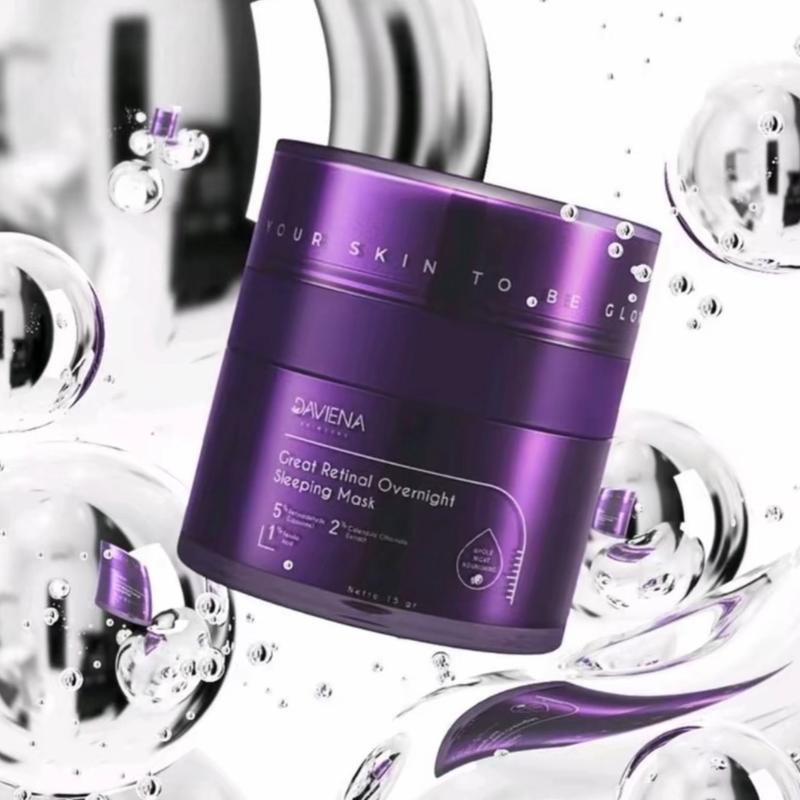 DAVIENA GREAT RETINAL OVERNIGHT SLEEPING MASK  Hyaluronic Hydrating ExtractMencerahkan menghaluskan wajah Mengencangkan Melembutkan Niacinamide Masker 2