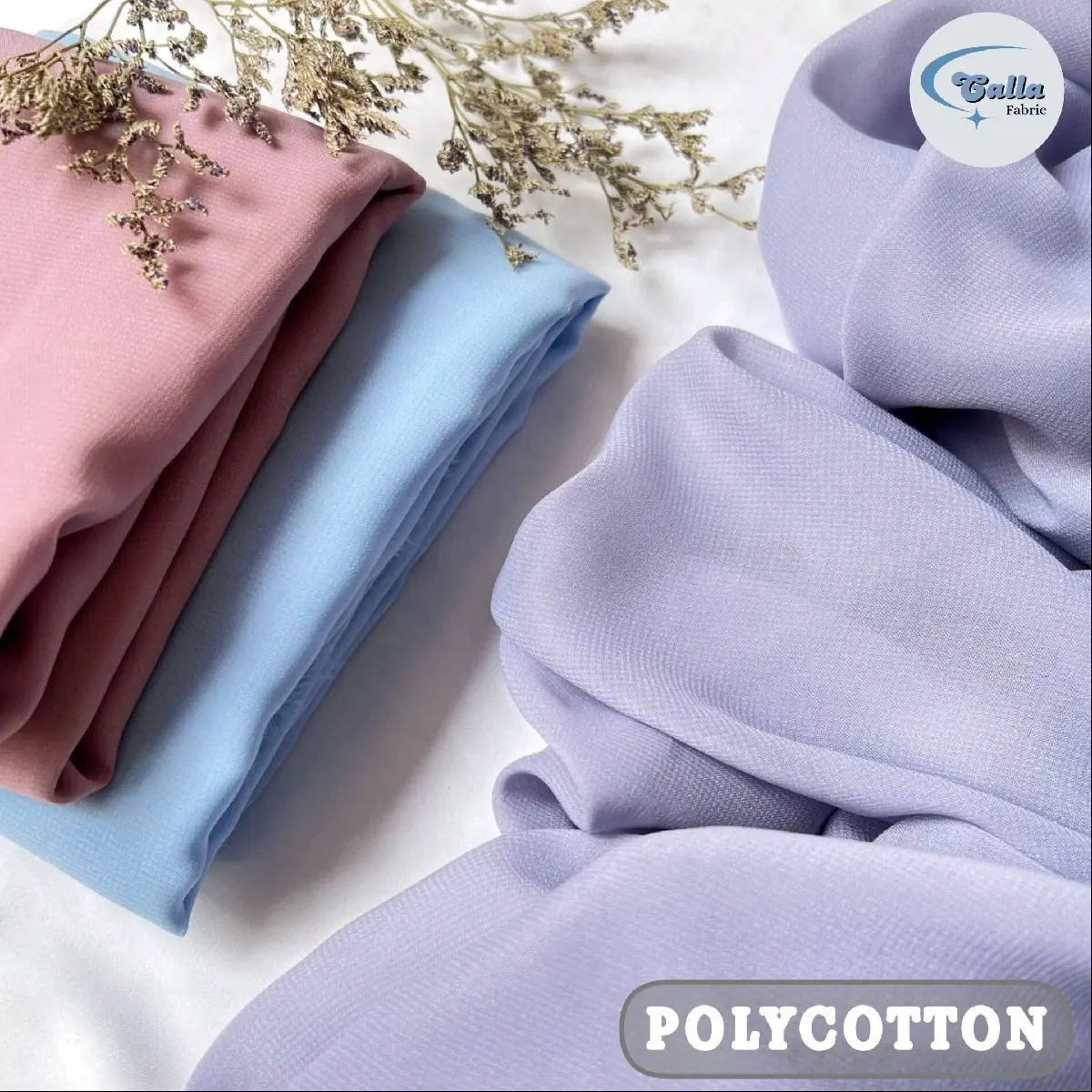 SETENGAH METER Kain Polycotton Bella Square