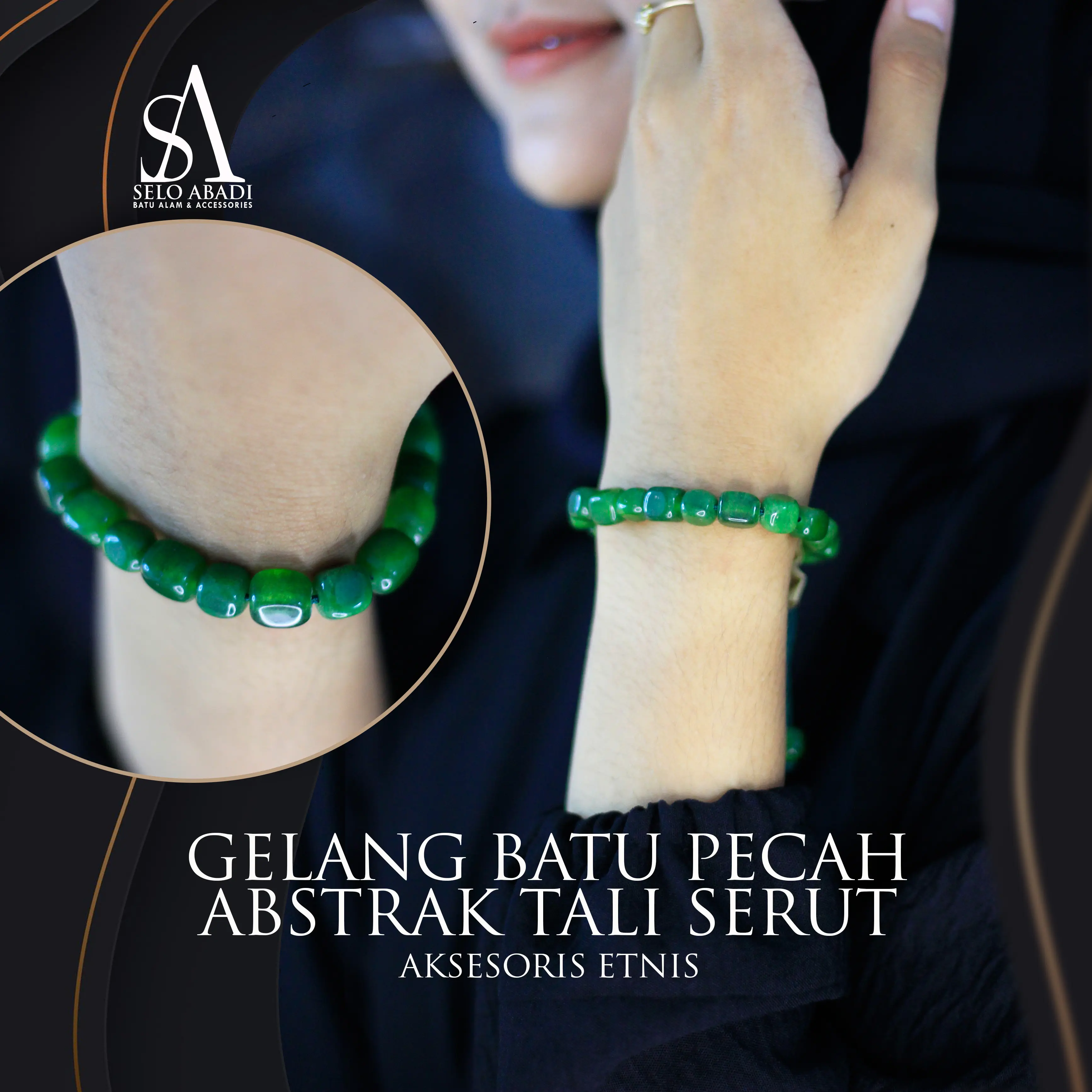 Gelang Batu Abstrak Tali Serut Berkualitas Tinggi - Bracelets, Aksesoris