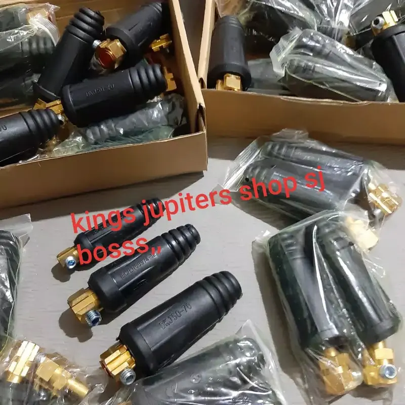ORI KUNINGAN KONEKTOR MESIN LAS 70mm 50mm 25mm - MALE FEMALE - COWO CEWE - CONNECTOR SOCKET CONECTOR 5