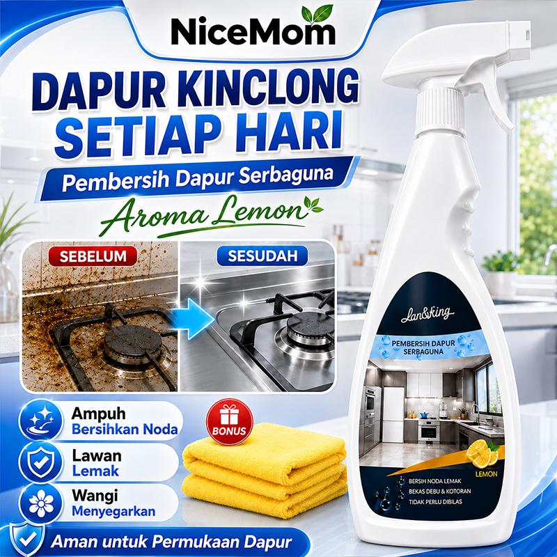 NICEMOM Pembersih Dapur Anti Minyak Membandel, Formula Kuat Cepat Angkat Lemak Tebal, Cocok untuk Kompor, Wajan & Exhaust Fan - 1PC