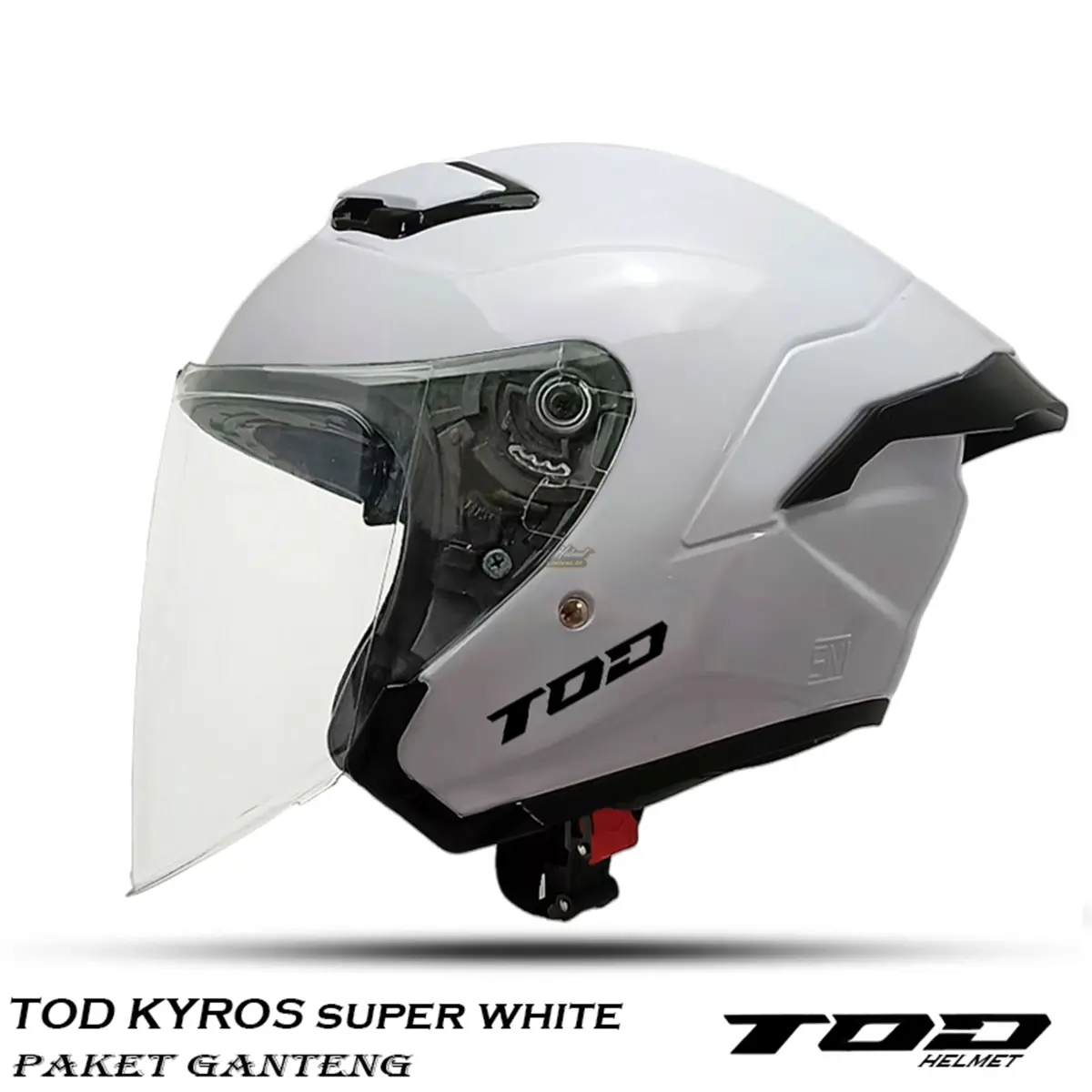 HELM HALFFACE SPOILER TOD KYROS WHITE SNI helmpaket  ganteng