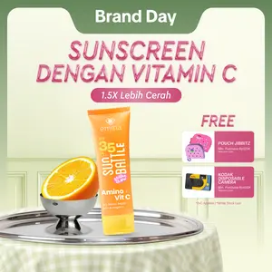 [BRAND DAY] Emina Sun Battle Bright Glow SPF 35 PA+++ - Sunscreen Serum Amino Vitamin C - Cerah, Ringan, Hydrating [Teruji In Vivo] Non acnegenic & Non Comedogenic. Cocok semua jenis kulit