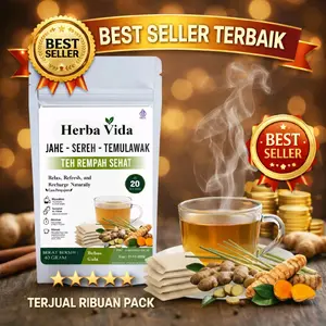 Teh Herbal Jahe Serai Dan Temulawak ; Lemonggras Ginger Curcuma Tea isi 20 30 Tea bag Bubuk