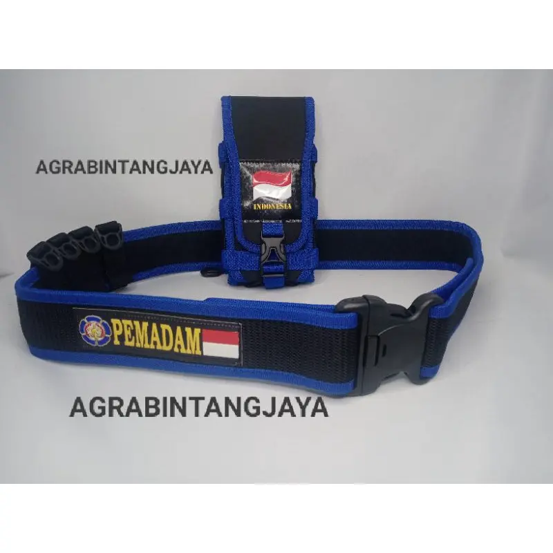 KOPEL PEMADAM DAN SARUNG HP BENDERA DOUBLE SLOT 7INCI IKAT PINGGANG PRIA LOGO DAMKAR