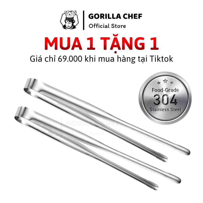 Kẹp gắp thức ăn inox 304 Gorilla Chef kẹp chiên cá kẹp gắp đồ nướng an toàn cho sức khỏe