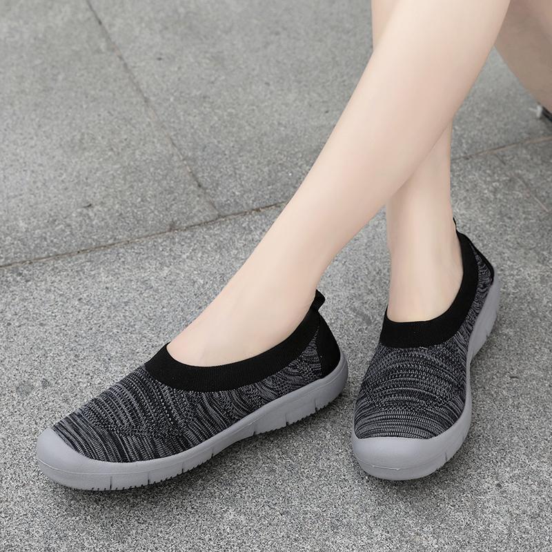Fashion Wanita Slip-On Flat Nyaman Wanita Sepatu Lari Casual Shoes Sneakers Olahraga 9