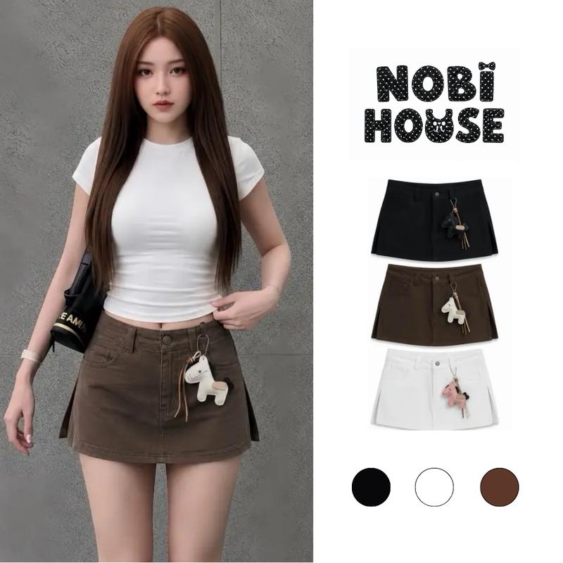 Chân Váy Kaki Xẻ Tà Dáng Ngắn Chữ A Phong Cách Hàn Quốc Nobi House 223366