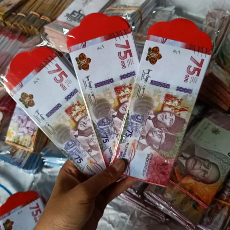 PROMO DISKON 50% Amplop Lebaran Panjang Bentuk Uang 50 pcs 2025 1