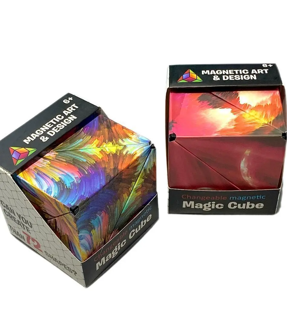 3D Fun Magnetic Cube Puzzle Box Shape Shifting Cube Infinity Cubes Random Color（2pc）