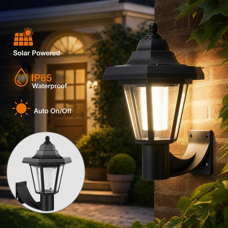 Đèn tường sân vườn chạy bằng năng lượng mặt trời 1,5 m, kiểu cổ điển dùng ngoài…