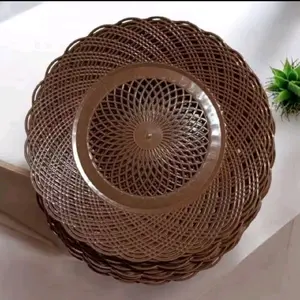 promo 24pcs piring rotan pelastik cocok untuk berbagai acara #piringrotan #piring #rotan