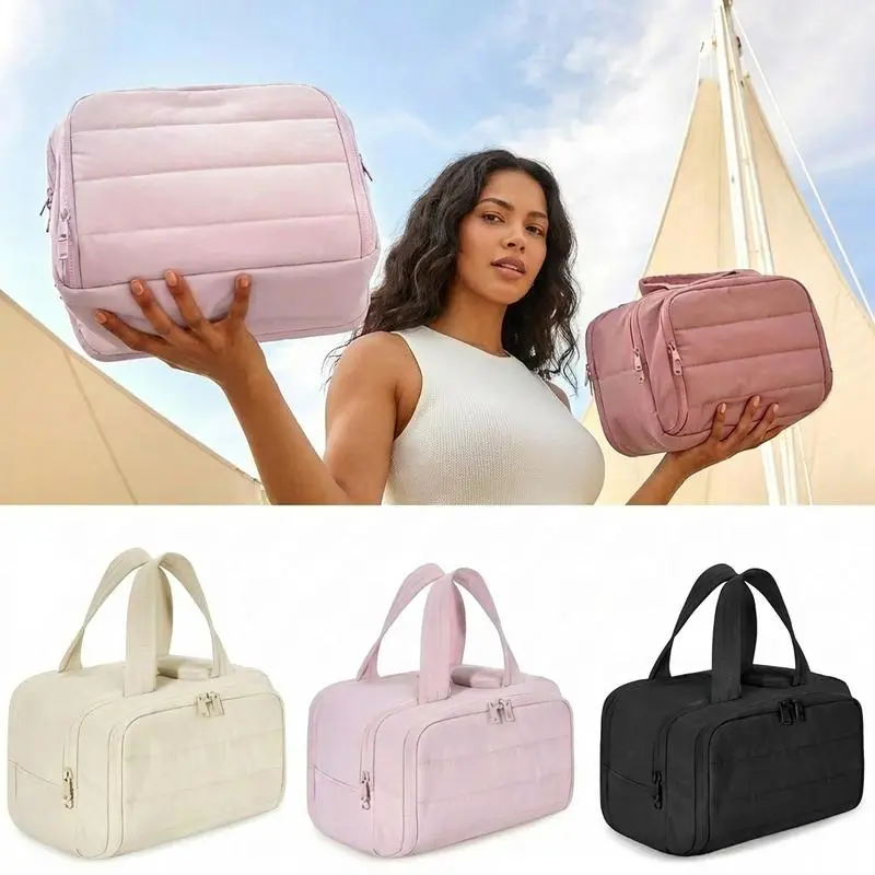 Bolsa de Maquillaje para Mujer, Neceser Cosmético Portátil y Ligero, Diseño Impermeable con Gran Capacidad, Ideal para Viaje, Oficina o Uso Diario, Organizador Práctico para Cosméticos y Accesorios