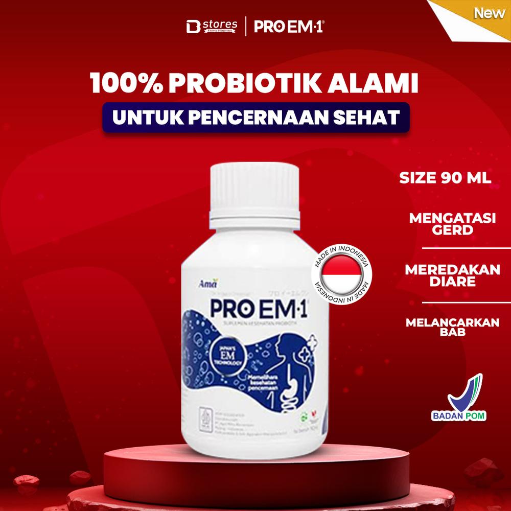 PRO EM1 Original 90ml | Suplemen Probiotik | Anak Dewasa Lansia Bebas Gula | Bakteri baik Untuk Pencerenaan | Imun | Maag | Gerd | Usus | Sembelit Bstores