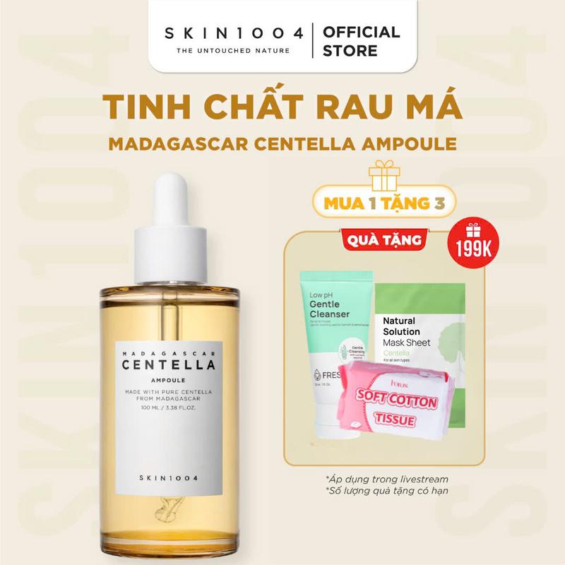 [LS][Tặng 1 sữa rửa mặt Freska 30ml+1 khăn khô đa năng+1 mask Freska] SKIN1004 Tinh chấ́t rau má làm dịu Madagascar Centella Ampoule 100ml