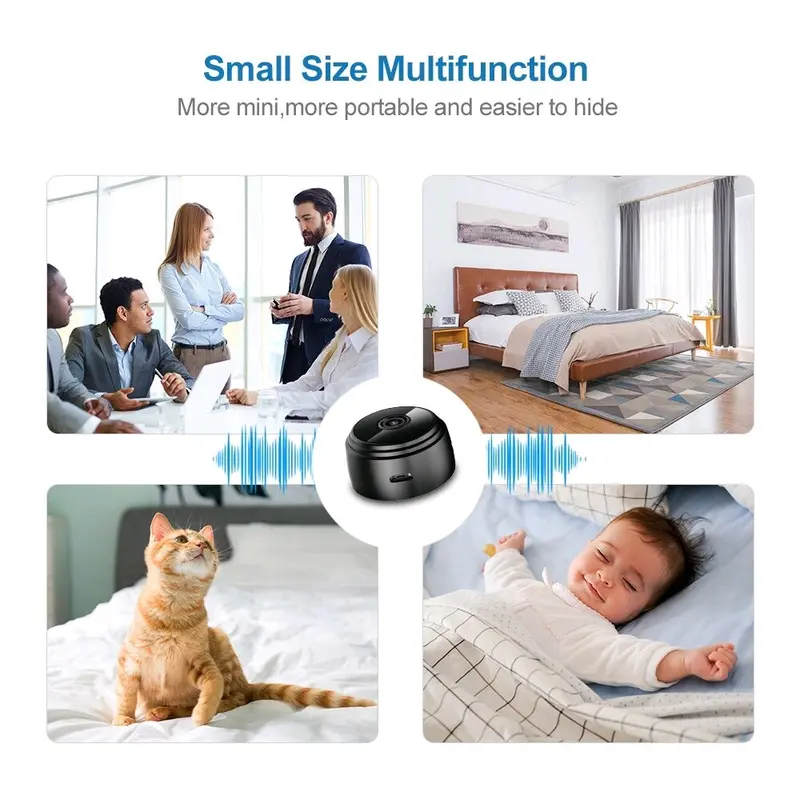 Taffware Mini WiFi IP Camera CCTV Wide Angle Nightvision 1080P - A9NV - Black 4
