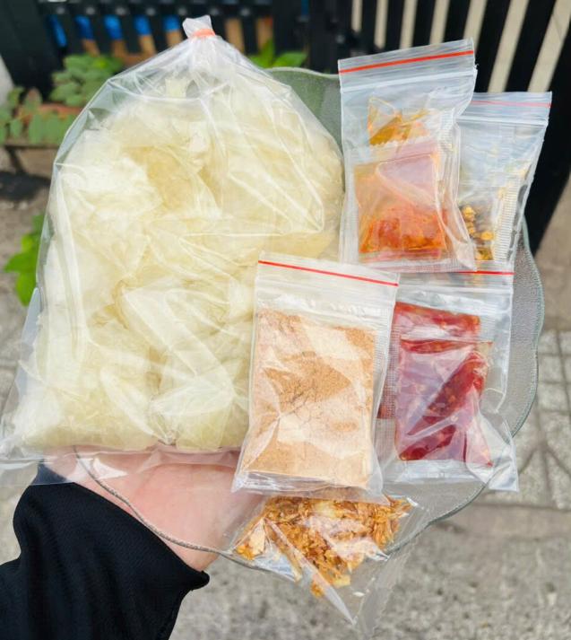 500g bánh tráng ủ bơ , Muối sặc tặng 3-4 gia vị tùy chọn ăn vặt snack.