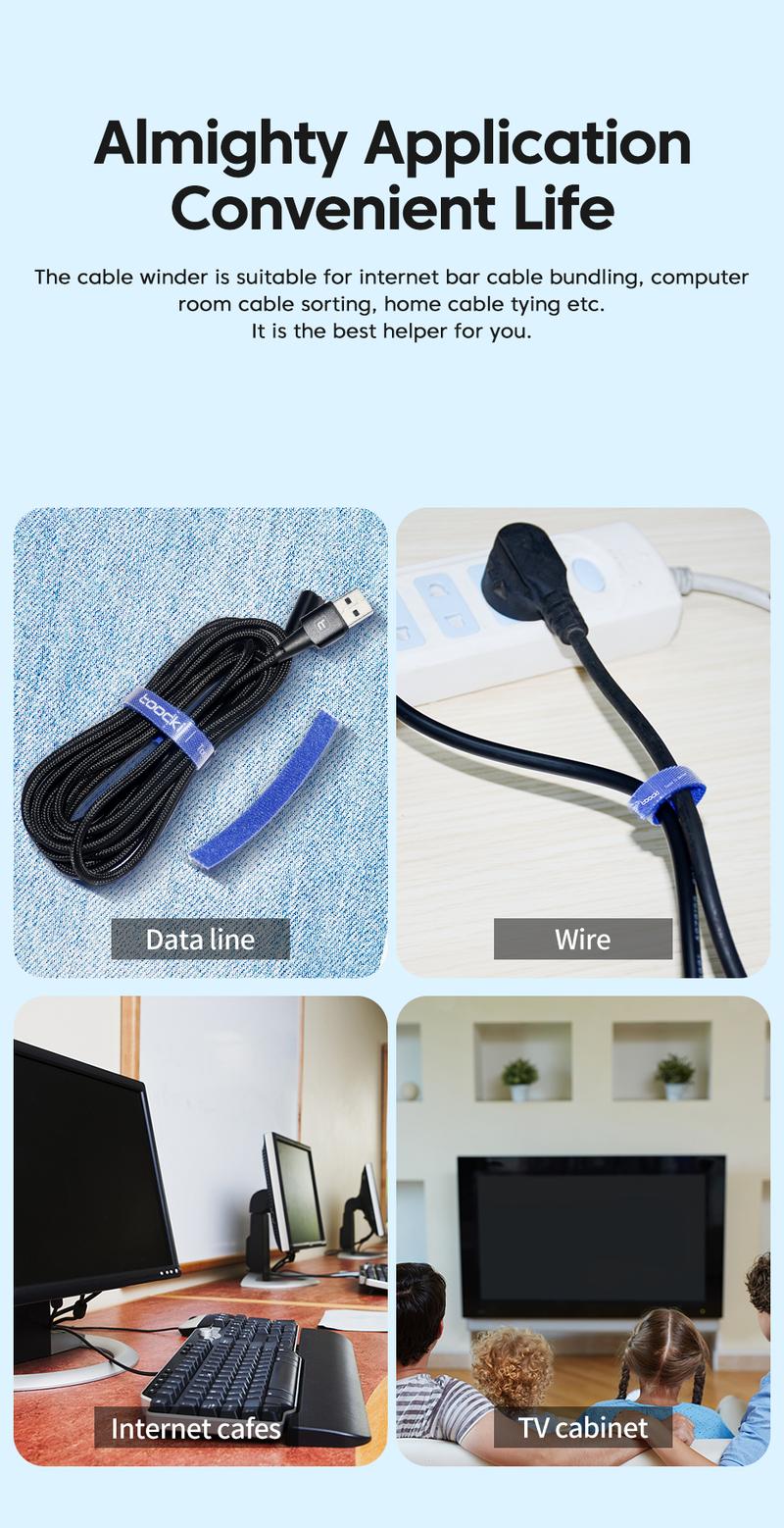 Product Introduction of Toocki Cable Organizer Cable Management Tearable Organizador Cables Winder Ties Phone Accessories Wire Cord Organizer And Cables 4