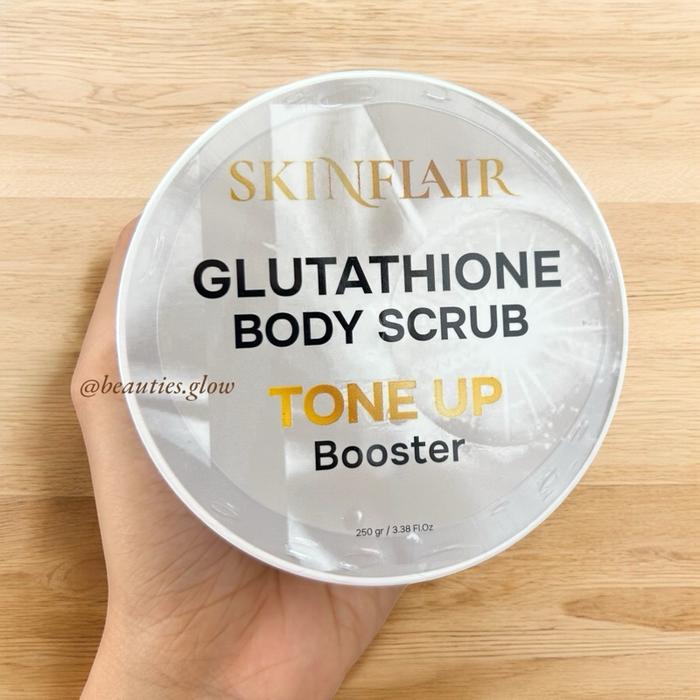 glutathione body scrub skinflair ✨ Spill my weekly care ritual (1–2x a week), A simple step for brighter, smoother skin, • gentle exfoliation, • subtle tone-up effect, 🫧 helps refine skin texture, 🫧 leaves skin smooth & restock🥳🥳 Skinflair Glutawhite Milky Lotion