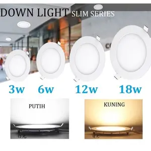 Lampu Downlight LED Panel 6W/9W/12W/18W/24W PUTIH/KUNING Tipis Bulat Inbow