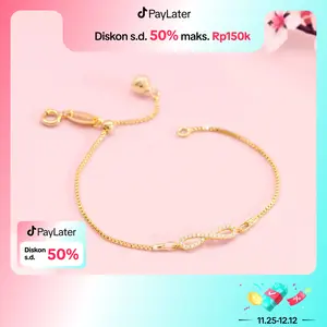 Kimora - Gelang Serut Rhodium Wanita Infinity Isla Vintage Elegan Simple Gtr497