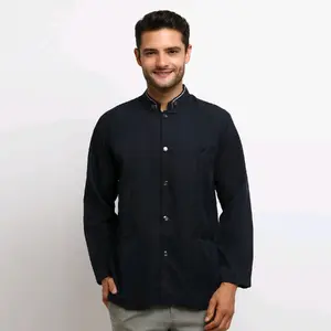 Grosir Baju Koko Jasko Jas Koko Polos Muslim  Dewasa Lengan Panjang Hitam Putih Cokelat Hijau Merah Al Muttaqin Kancing Kerah Samping Pria
