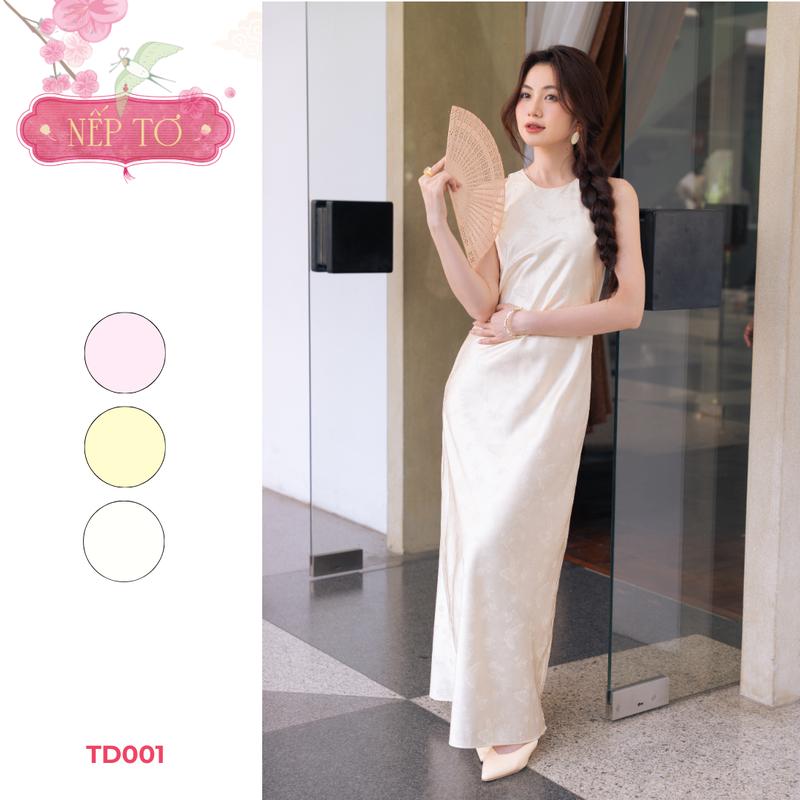 BST NẾP TƠ - TẾT 2026 Đầm Yếm Dài Hai Lớp Lụa Hồ Điệp Đầm Yếm Vươn La Boutique TD001-2512LAT