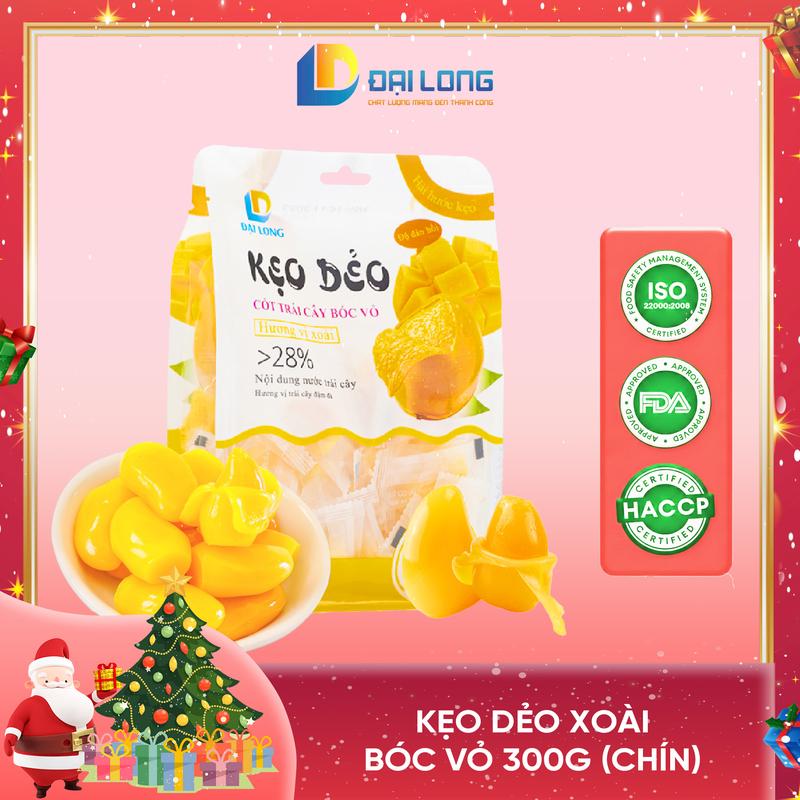 TÚI 300G Kẹo dẻo xoài bóc vỏ Đại Long NOEL chiết xuất từ nước trái cây thơm ngon ăn vặt liên hoan sinh nhật lễ tết Candy Thức Ăn Snack Food Chua kẹo dẻo bóc vỏ keo jelly kẹo mềm